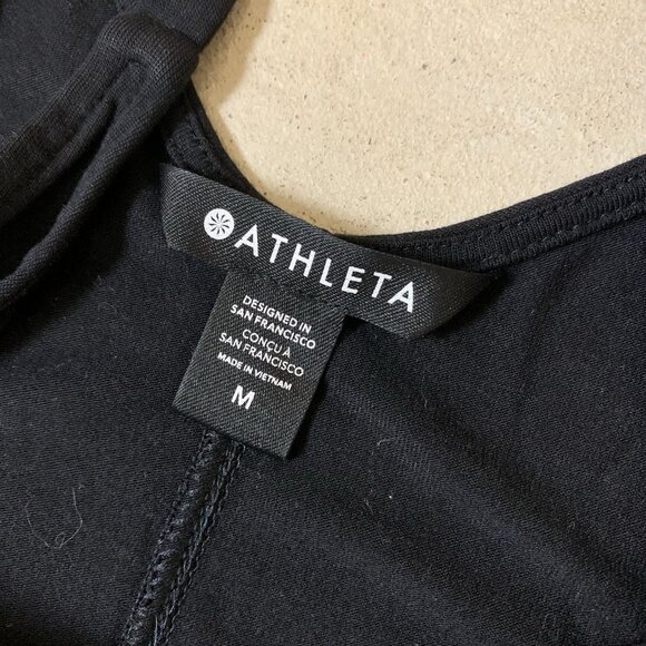 Athleta Black Wide Leg Jumpsuit Medium Soft Lightweight Stretch Travel Lounge - Picture 6 of 6